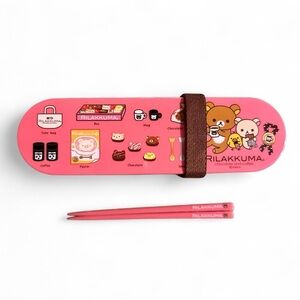 Rilakkuma Pink Bento Box with Chopsticks